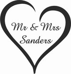 Mr &amp; Mrs, achternaam in hart