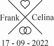 kruis, ringen, hartje, namen en datum