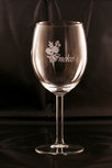Wijnglas met gravering