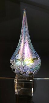 Druppel van mond geblazen glas basiskleur Zilver