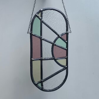 Glas in Lood raamhanger met geometrische vormen