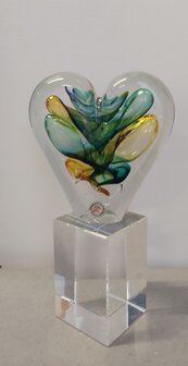 Kristal Hart -Blauw-Rood