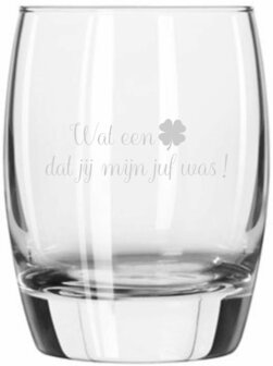 Waterglas met gravering