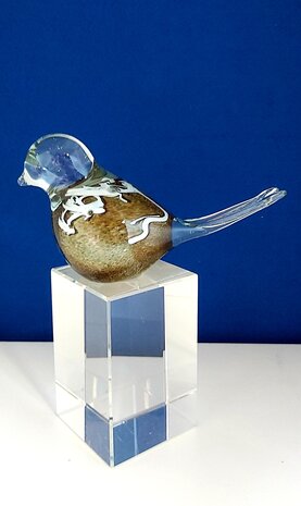 Glazen vogel Bruin gestreept