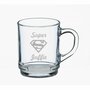 Theeglas met tekst en ontwerp