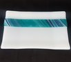 Schaal wit met blauw/ turquoise streep