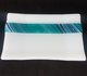 Schaal wit met blauw/ turquoise streep_